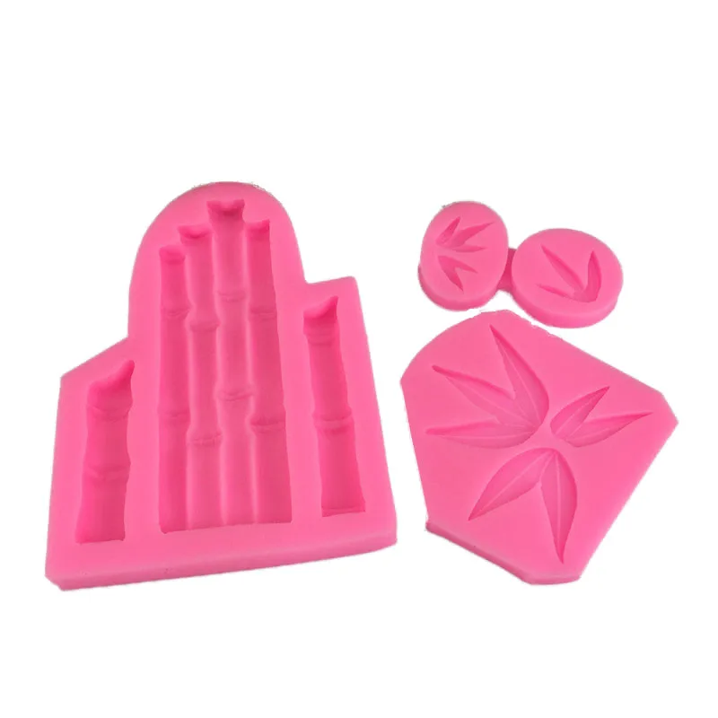 

New bamboo leaf combination silica gel mold chocolate turn sugar baking cake mold gypsum drop glue to place objects