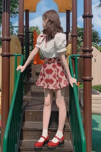 Юбка принцессы в стиле Лолиты Bobon21, униформа в студенческом стиле JK, клетчатая юбка в клетку для девушек, модная женская юбка, B1749