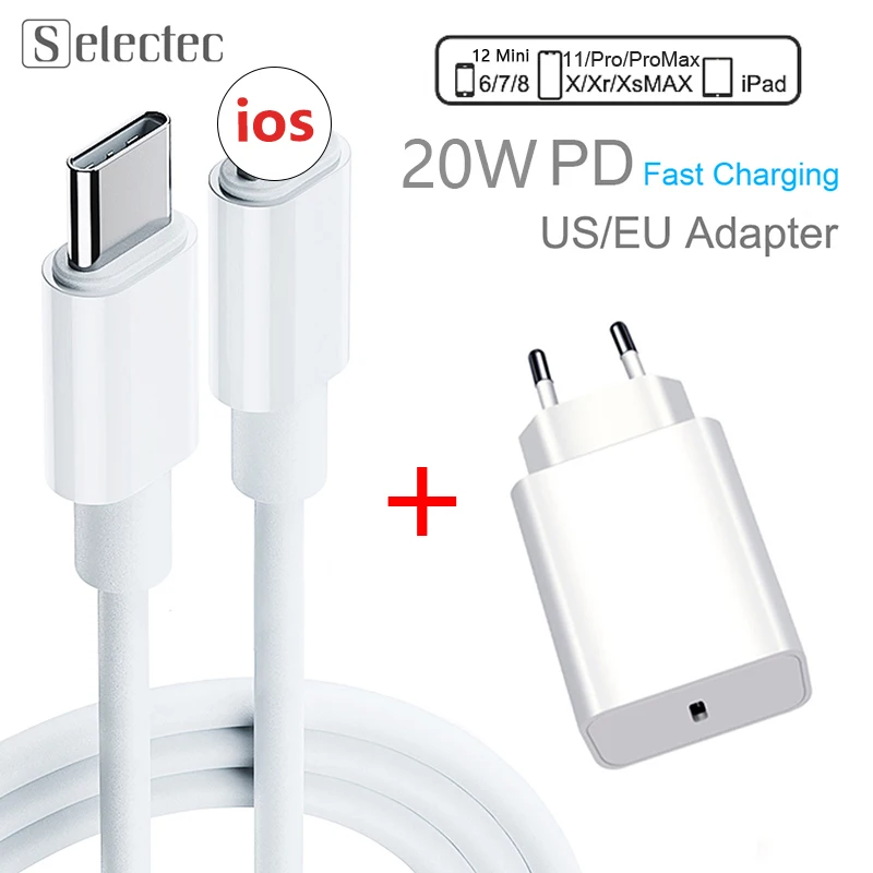 Зарядный кабель с разъемом Lightning 18 Вт 9 В/2 А Type C для iPhone 12 mini 12Pro 11 Pro Max XS iPad Pro|Кабели