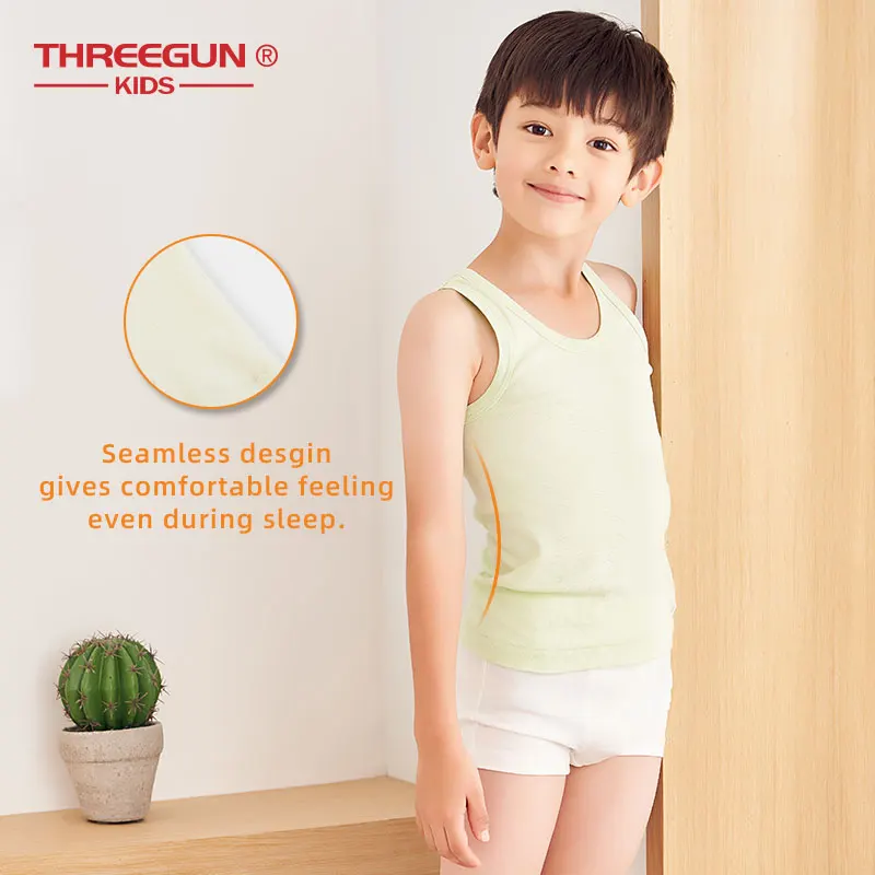 THREEGUN/Детские топы на бретелях для мальчиков детская повседневная майка с круглым