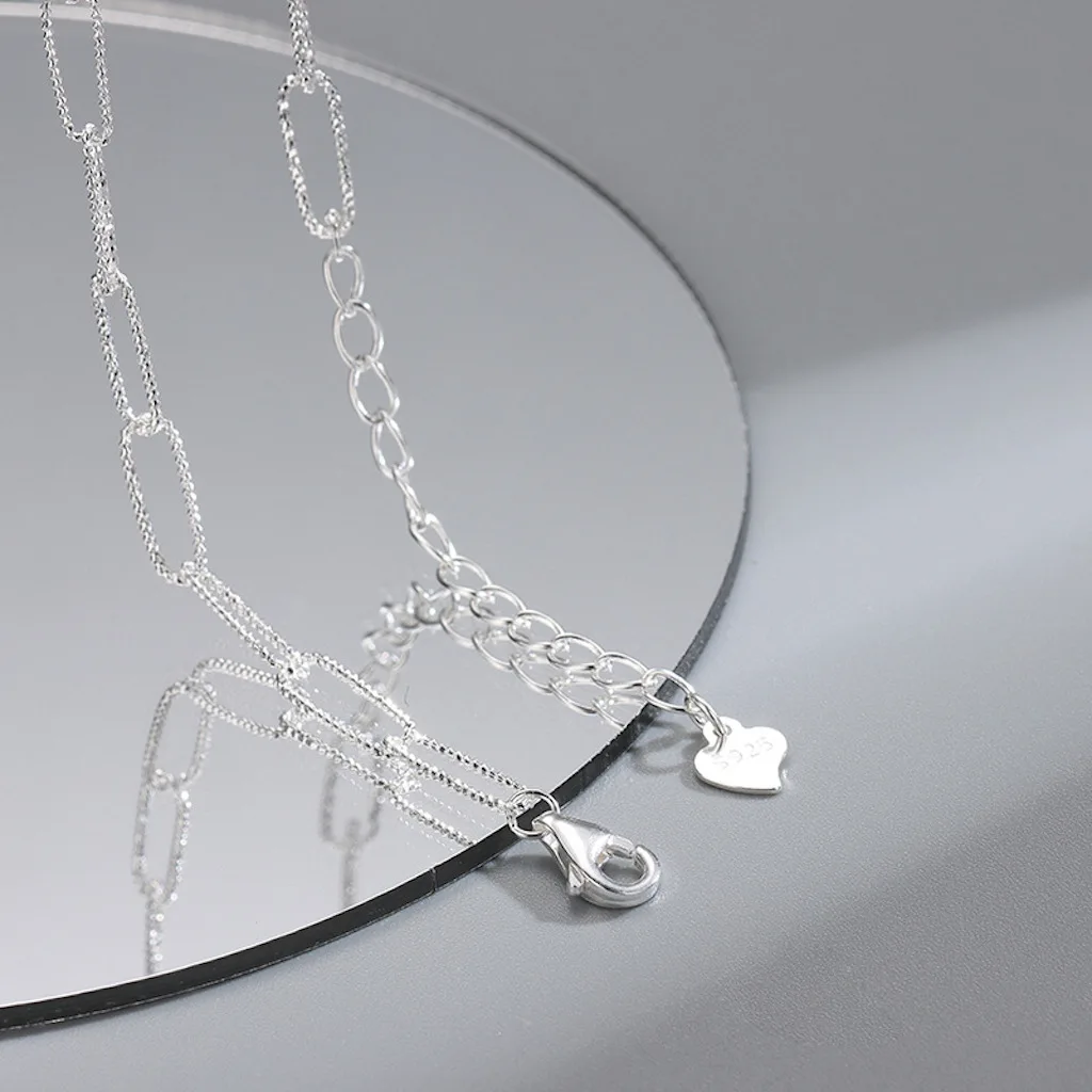

S925 Sterling Silver Handmade fancy thread cross chain necklace Japan and South Korea fashion personality luxury style