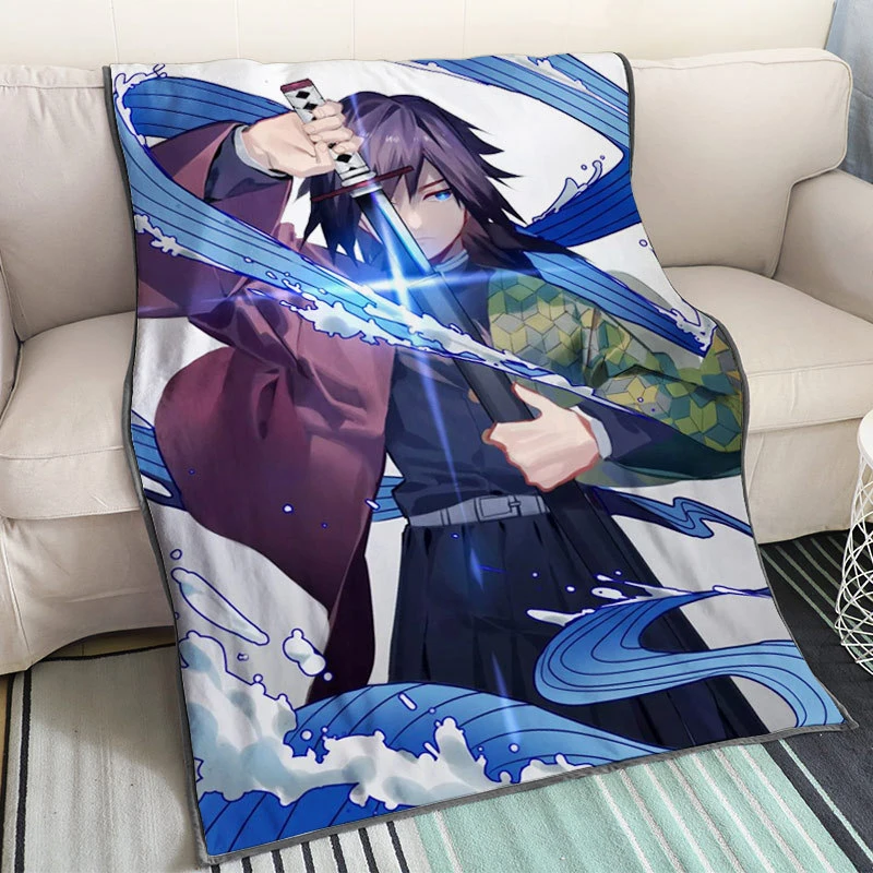 

Devil's Blade Anime Flannel Home Decorative Cartoon Demon Slayer Spring/Autumn Fleece Blankets For Children Kids Bedding Gifts