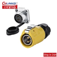 cnlinko lp20 2pin m20 plastic ip67 waterproof industrial aviation plug socket power connector for outdoor automobile 20a 500v