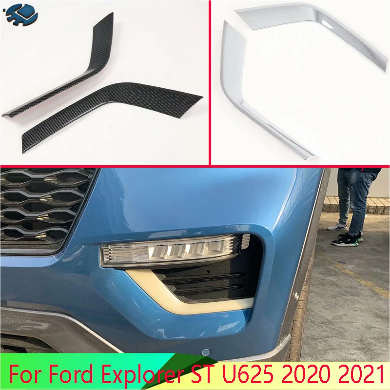 

For Ford Explorer ST U625 2020 2021 ABS Chrome Front Fog Light Lamp Cover Trim Molding Bezel Garnish Sticker