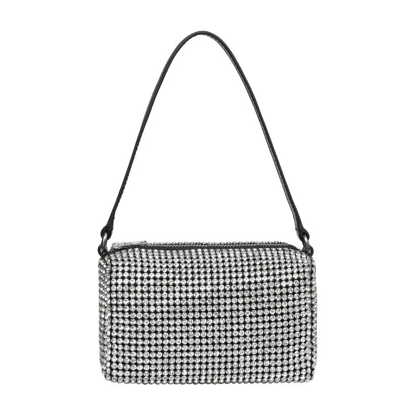 

Luxury Fashion Diamond Decoration Messenger Bags High-quality Leather Small Square Bags Mini Shoulder Crossbody Bags Sac A Main
