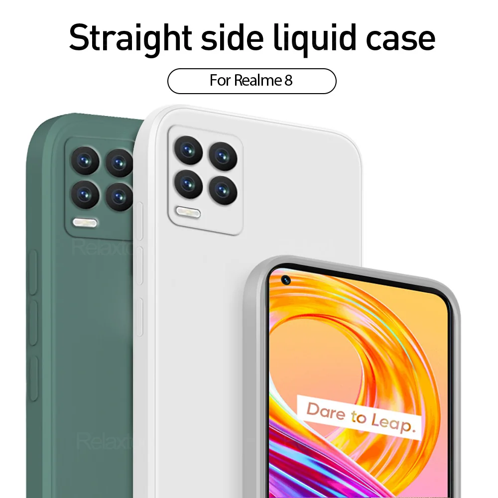 realmy 8i shockproof phone back cover for oppo realmi8i i8 realme 8 pro 8pro square liquid soft silicone protector case fundas free global shipping