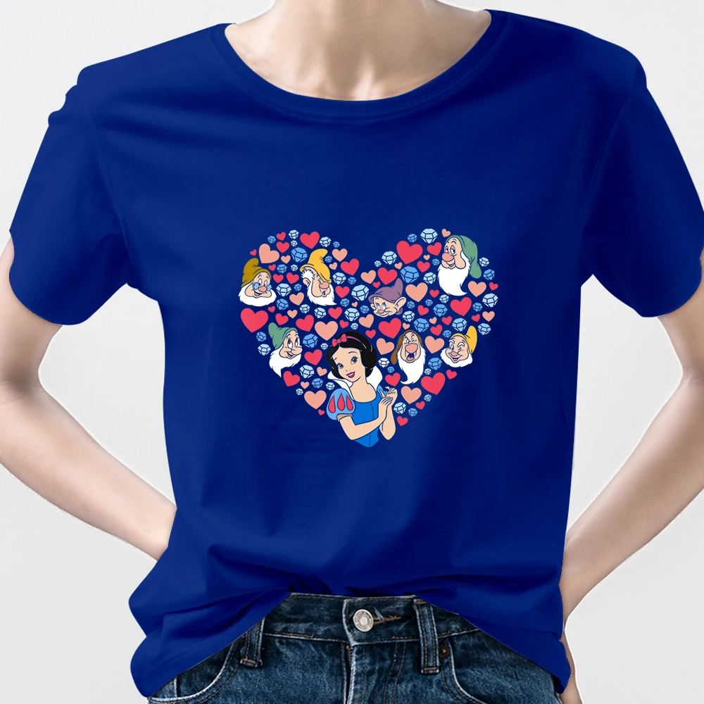 

Wholesale Clothes Princess Squad Disney Comfy Blue T Shirts Fashion Womens Summer 2022 Short Sleeve Top Ropa Tumblr Mujer Urban