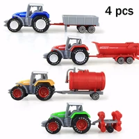 164 4pcs metal agricultural tractor model toys classic farm engineering vehicle alloy car for boys children birthday xmas gifts