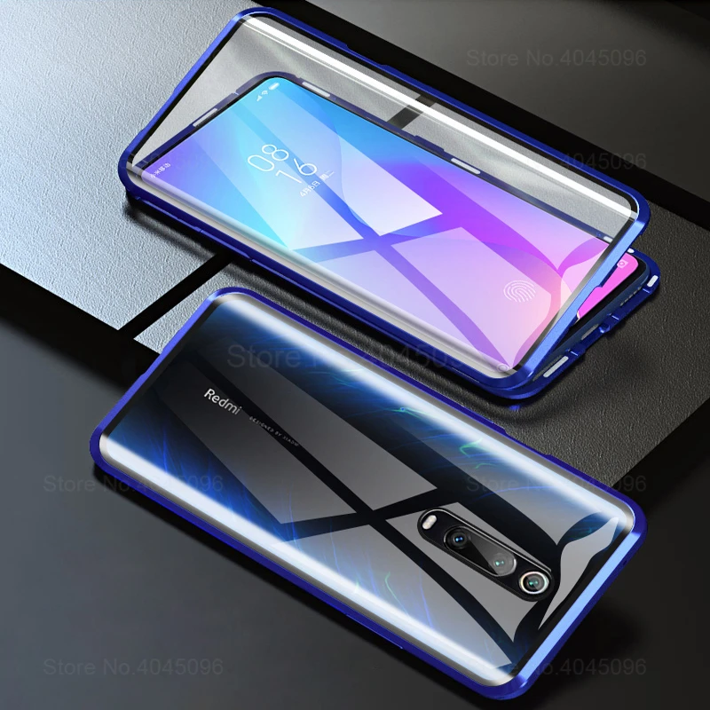 Магнитный адсорбционный металлический стеклянный чехол 360 для Xiaomi Mi 9 Lite Note 10 9T Pro