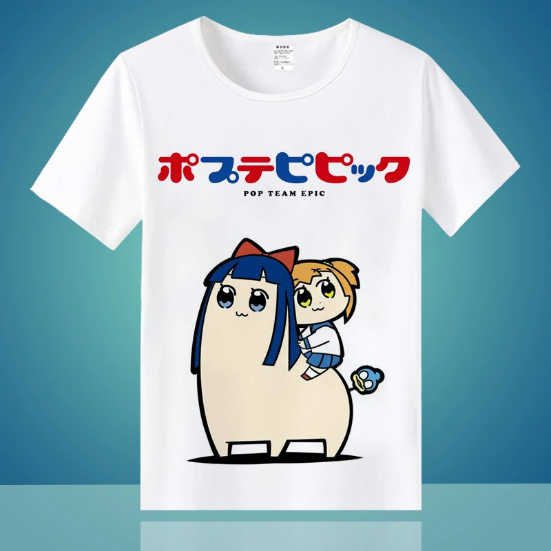 Футболка с надписью &quotPOP TEAM EPIC&quot для костюмированной вечеринки по японскому