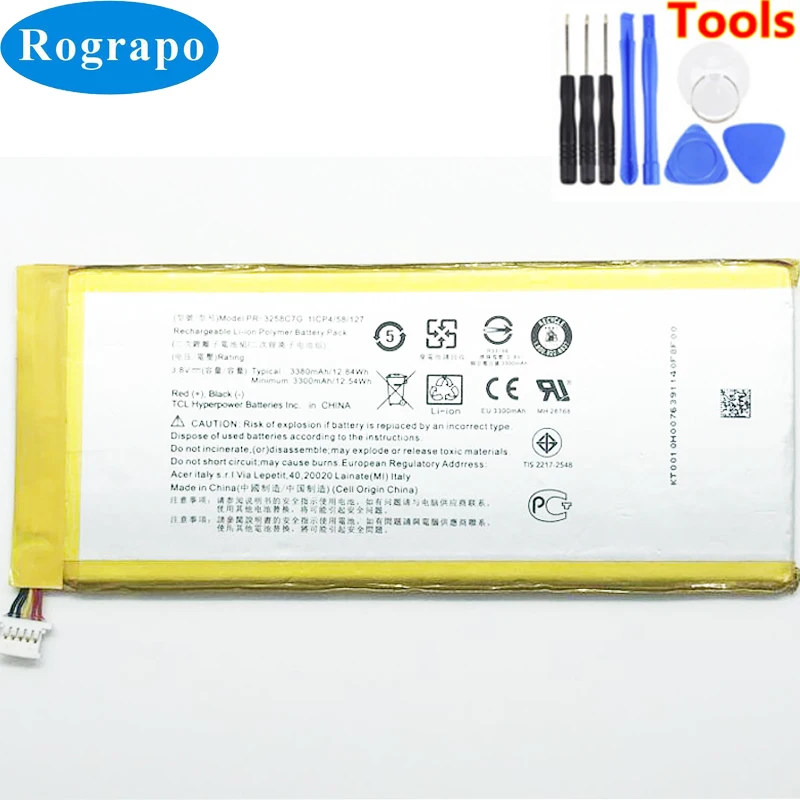 Новый 3380 мА/ч PR 3258C7G Замена Батарея для Acer Lconia Talk S A1 734 B1 733 планшет полный