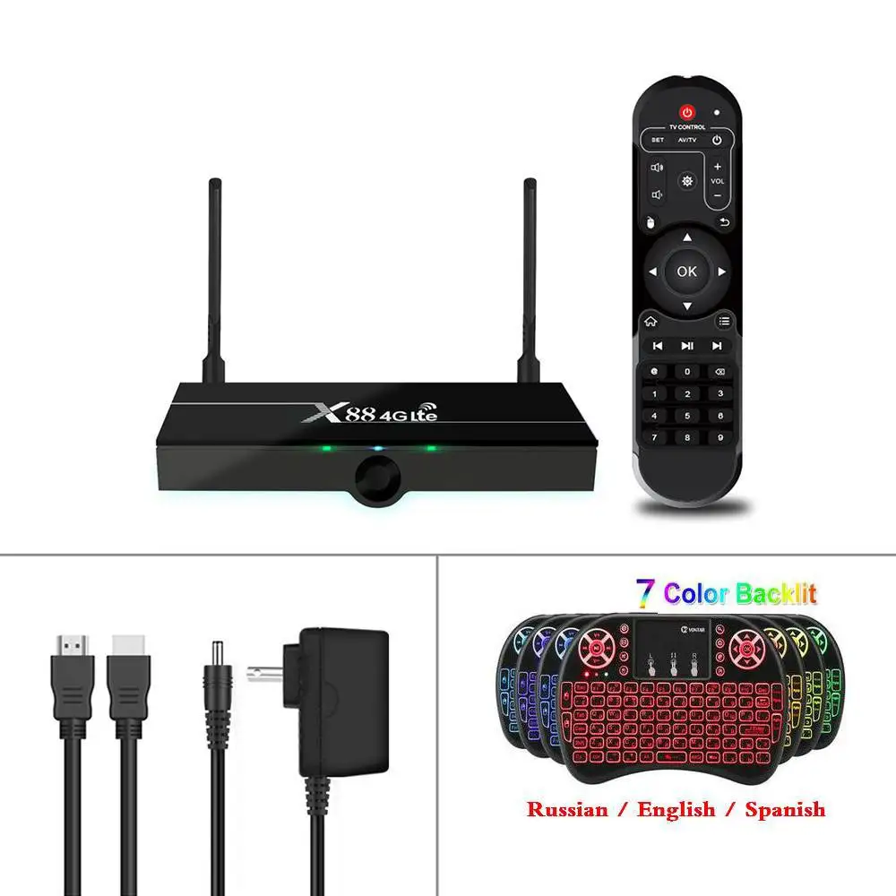 Box i8 Поддержка 4G Nano sim-карты X88 4G Lte Android tv Box 2GB 16GB Rockchip RK3328 Dual Wifi 4K медиаплеер USB3.0 Google Play Store - Цвет: Box i8