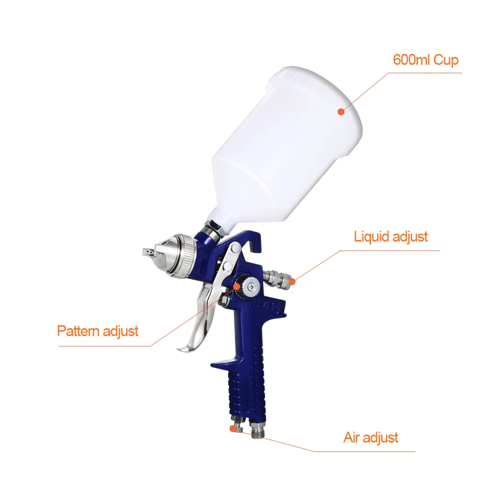 High Atomisation Mini Aluminium Alloy HVLP Air Paint Spray Gun Sprayer Airbrush Tool Set with 1.4mm 1.7mm 2.0mm Nozzles | Инструменты