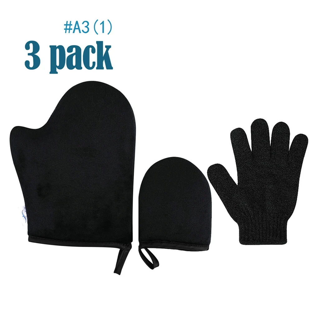 

3Pc Reusable Body Self Tan Applicator Tanning Gloves Cream Lotion Gloves Set