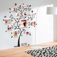 creative pvc happy tree photo frame wall butterfly wall stickers bedroom living room tv backdrop stickers home decor stickers