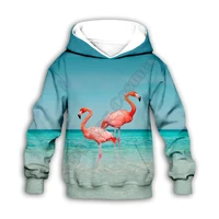 flamingo 3d printed hoodies family suit tshirt zipper pullover kids suit funny sweatshirt tracksuitpant shorts 02