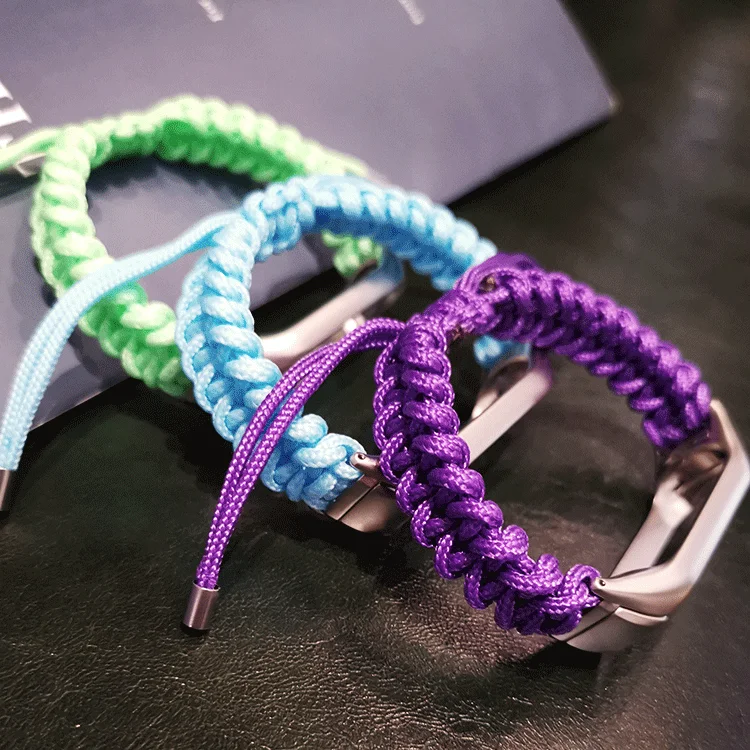 Ремешок нейлоновый для Xiaomi Mi Band 5 3 4 плетеный браслет ручной работы с регулируемой