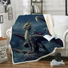 Плюшевое одеяло с 3D рисунком дракона Райдера из аниме, шерпа, флисовое покрывало, винтажное постельное белье, квадратное шерстяное мягкое одеяло для пикника