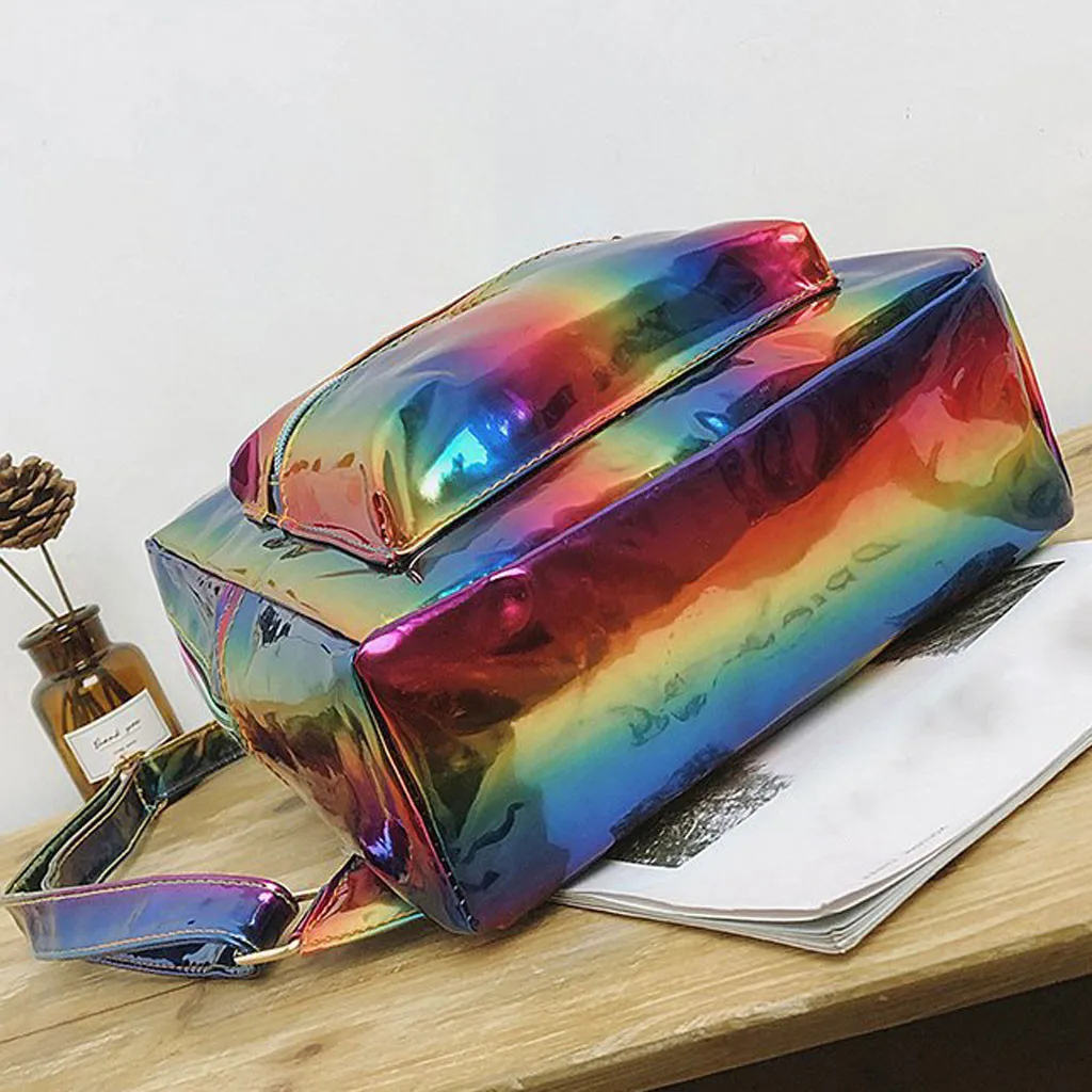 

New Bag Woman Rainbow Backpack Student Shoulder Bag Large Capacity Travel Bag