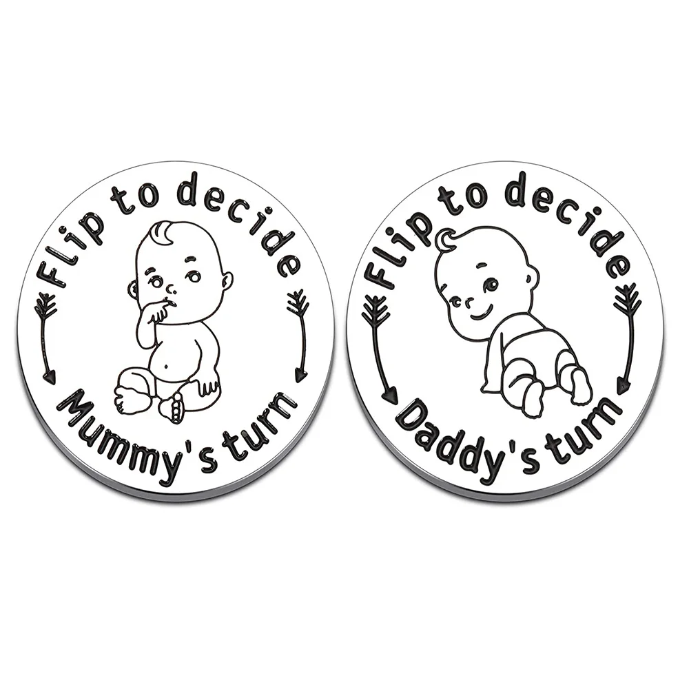 

Забавный Новый детский подарок для новых родителей, двусторонняя монета, для беременных мам, Рождественский подарок на день рождения, оптов...