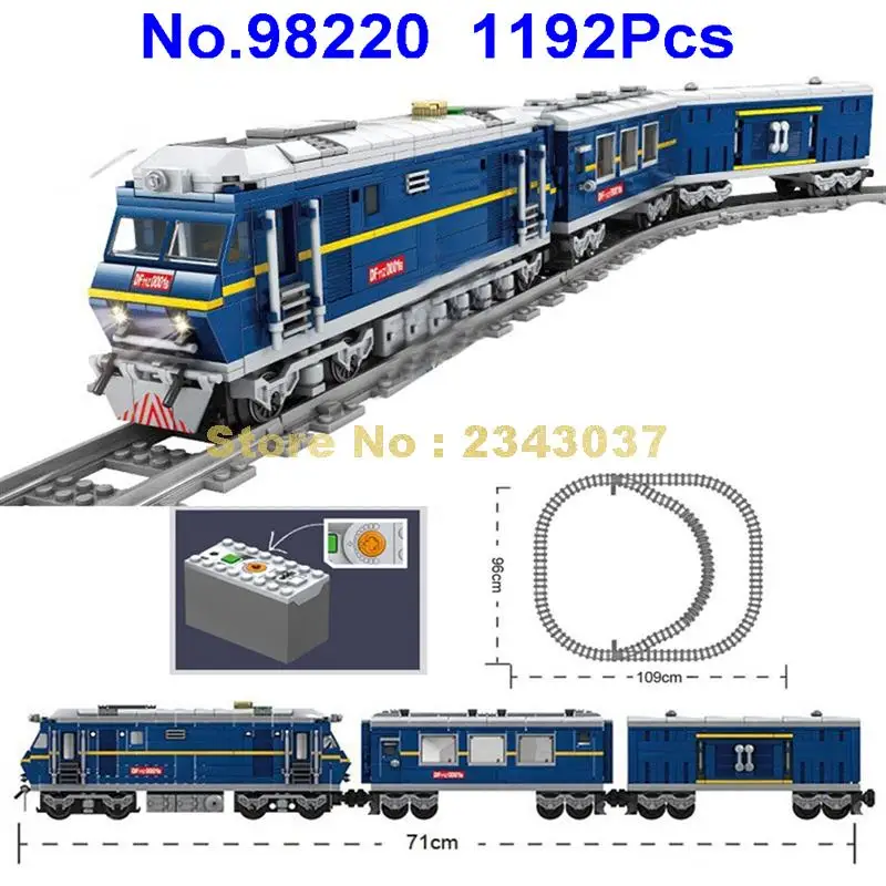 98220 1192pcs Urban Cargo Rail Train Track Electric Building Blocks 5 Toy | Игрушки и хобби