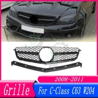 high quality front bumper upper grille racing grill for mercedes benz c class w204 c63 for amg 2008 2009 2010 2011 car accessory