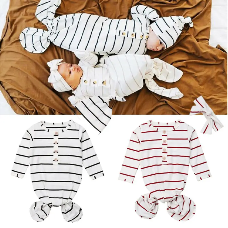 CANIS Новорожденный ребенок 2019 осень длинный рукав полосатая хлопковая кроватка