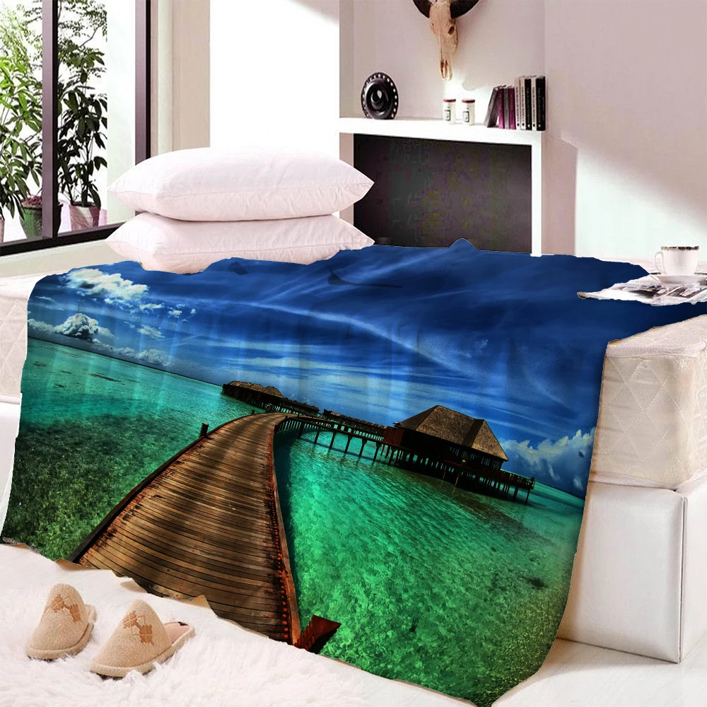 Одеяло Лесной олень поток природный пейзаж Флисовое одеяло s одеяла на заказ