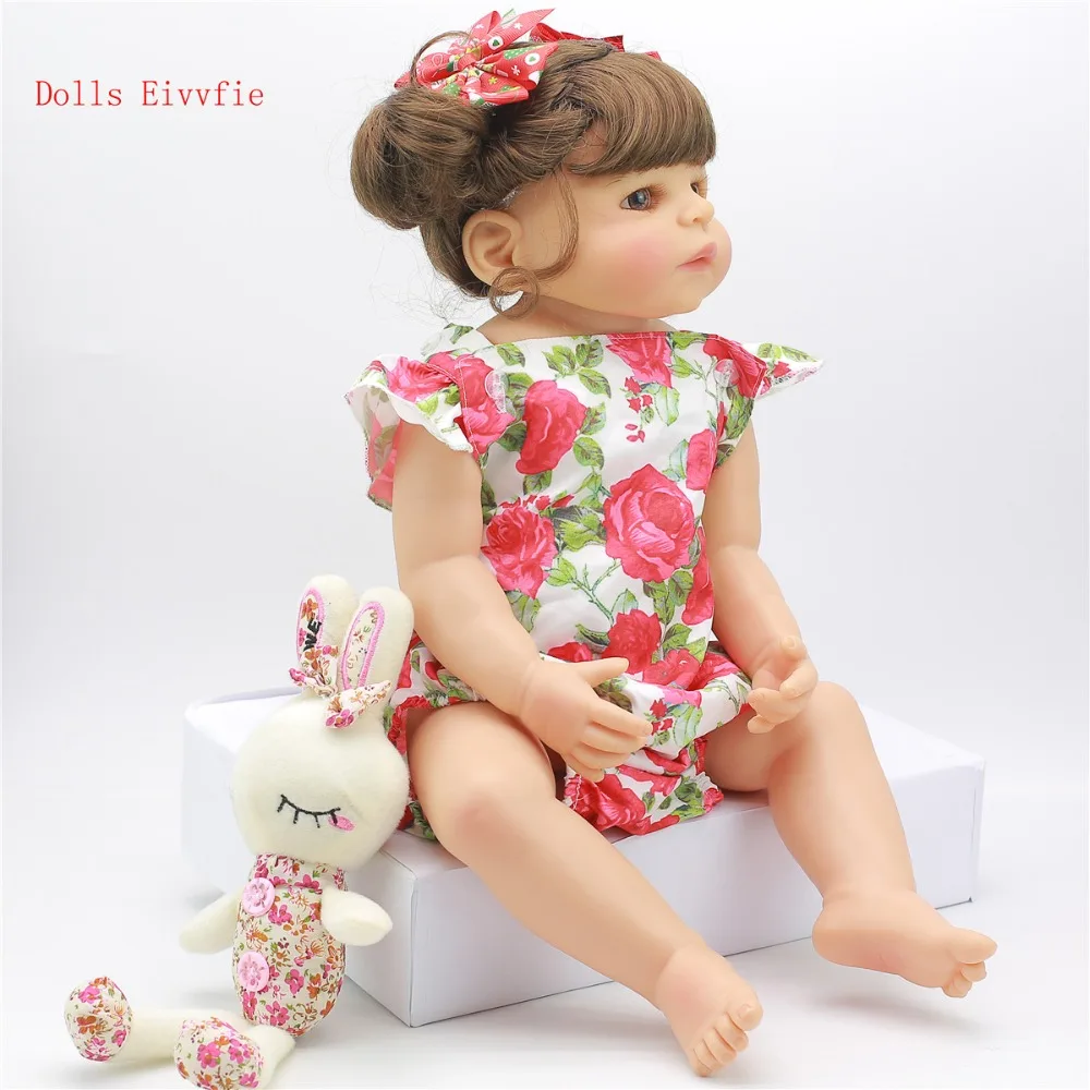 55 см полноразмерная силиконовая кукла Reborn Детские Этнические куклы Baby Girl