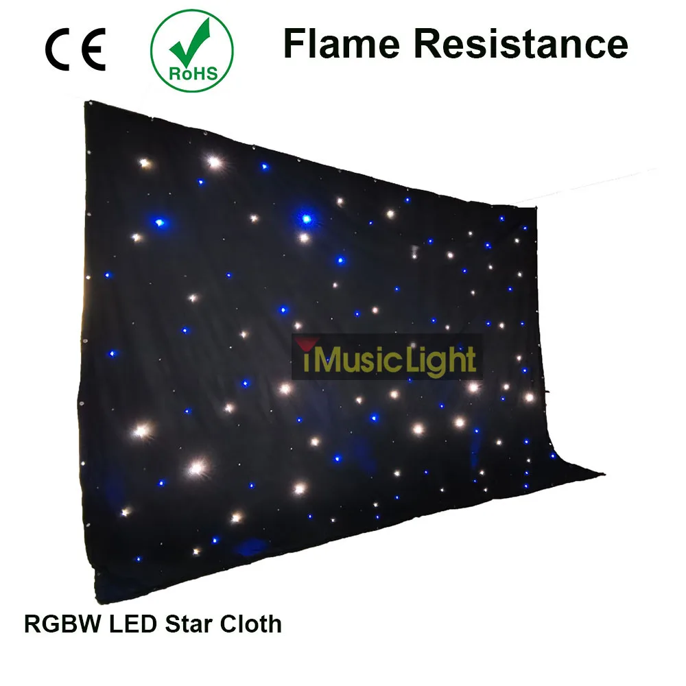 3Mx7Mtr Starcloth Sparkley драпировка RGBW Светодиодная звезда тканевый фон с системой