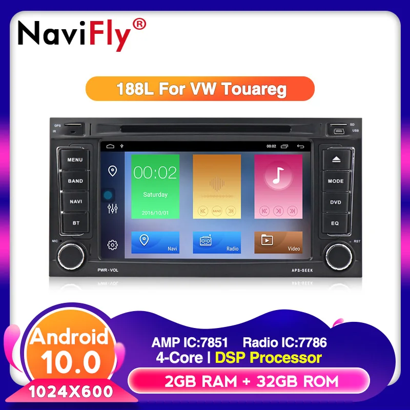 Android 10 автомобильный DVD GPS 32G ROM для VW Touareg Multivan (2002-2010) с wifi 4G Bluetooth Радио RDS DSP USB