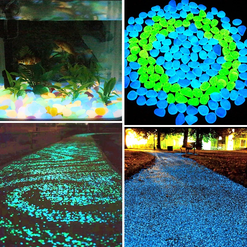 

20/50/100Pcs Resin Luminous Stones Aquarium Fish Tank Cobblestone Outdoor Garden Decor Pebble Glow In Dark Decorative Rocks