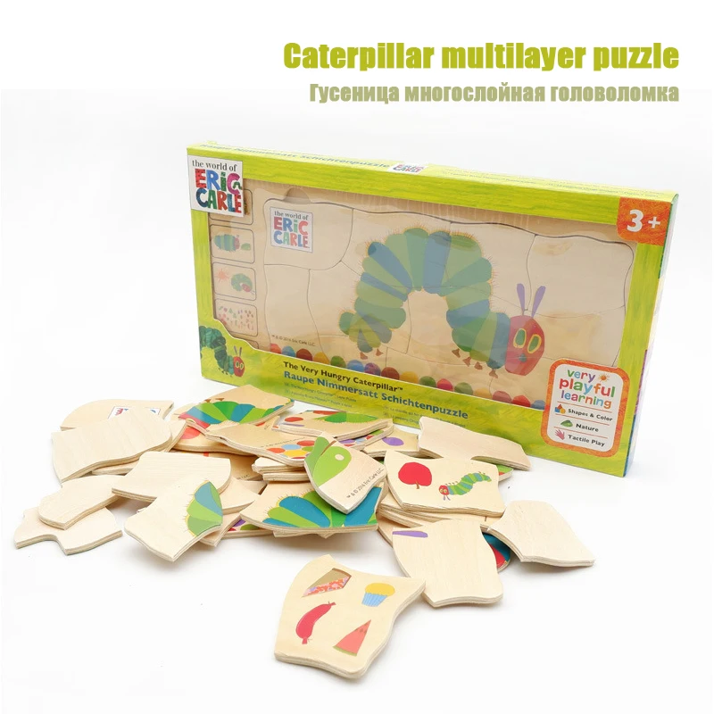 Многослойный пазл-гусеница для раннего развития детей игрушка голодная гусеница