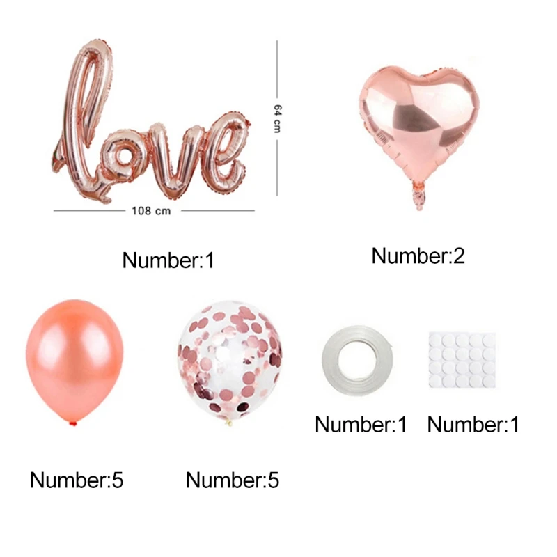 

Decorative Balloons Set Boys Girls For Party Valentine's Day Birthday and Wedding Party Decorations Gifts Accessories Balls