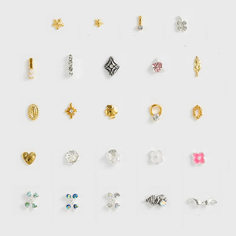 10 шт./партия подвески для ногтей золотое/Серебряное сердце любовь 3d Стразы из