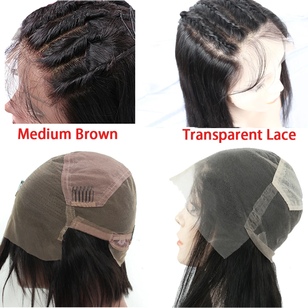 

Full Lace Wigs For Women Straight Glueless Full Lace Human Hair Wigs 250 Density Transparent Fake Scalp Brazilian Lace Wig Remy