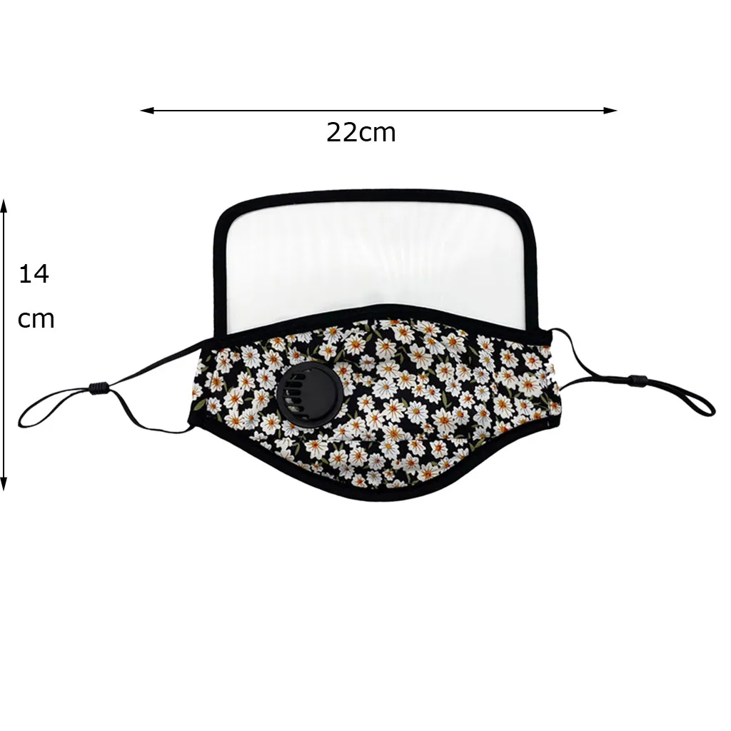 

3PCS Adult Unisex With Eyes Shield And Breathing Protective Floral Plaid Printed Cotton Mask vehicle exhaust funda mascarilla