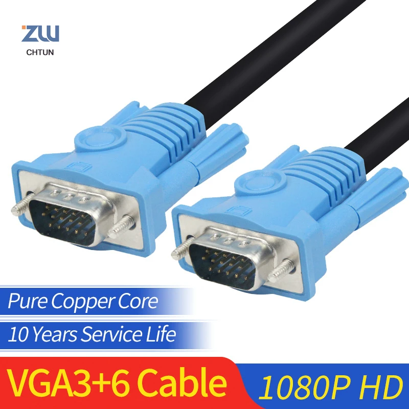 Кабель GCX кабель VGA-VGA шнур Full HD 1920*1080P Папа-папа компьютерный VGA 1 5 м 3 10 15 20 25 30 -