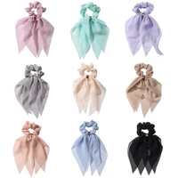 new korea ribbon headband for girls hair ring double bow large intestine lace rubber band hair accessories for women party gifts
