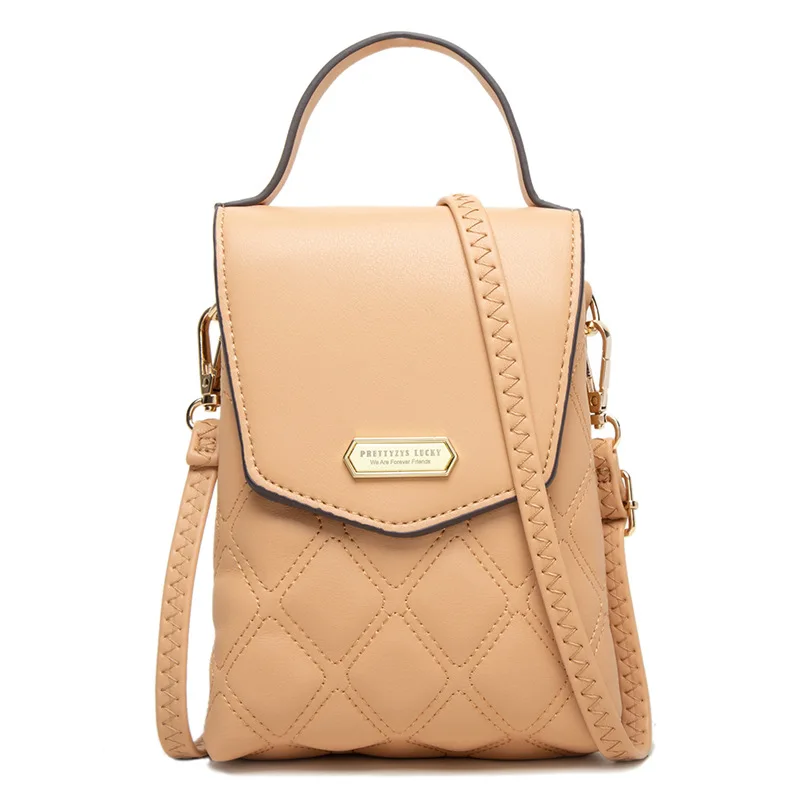 

New Fashion Mobile Phone Bag Zipper Hand Single Shoulder Bag Trendy Simple Solid Color Large Capacity Women Messenger Bags