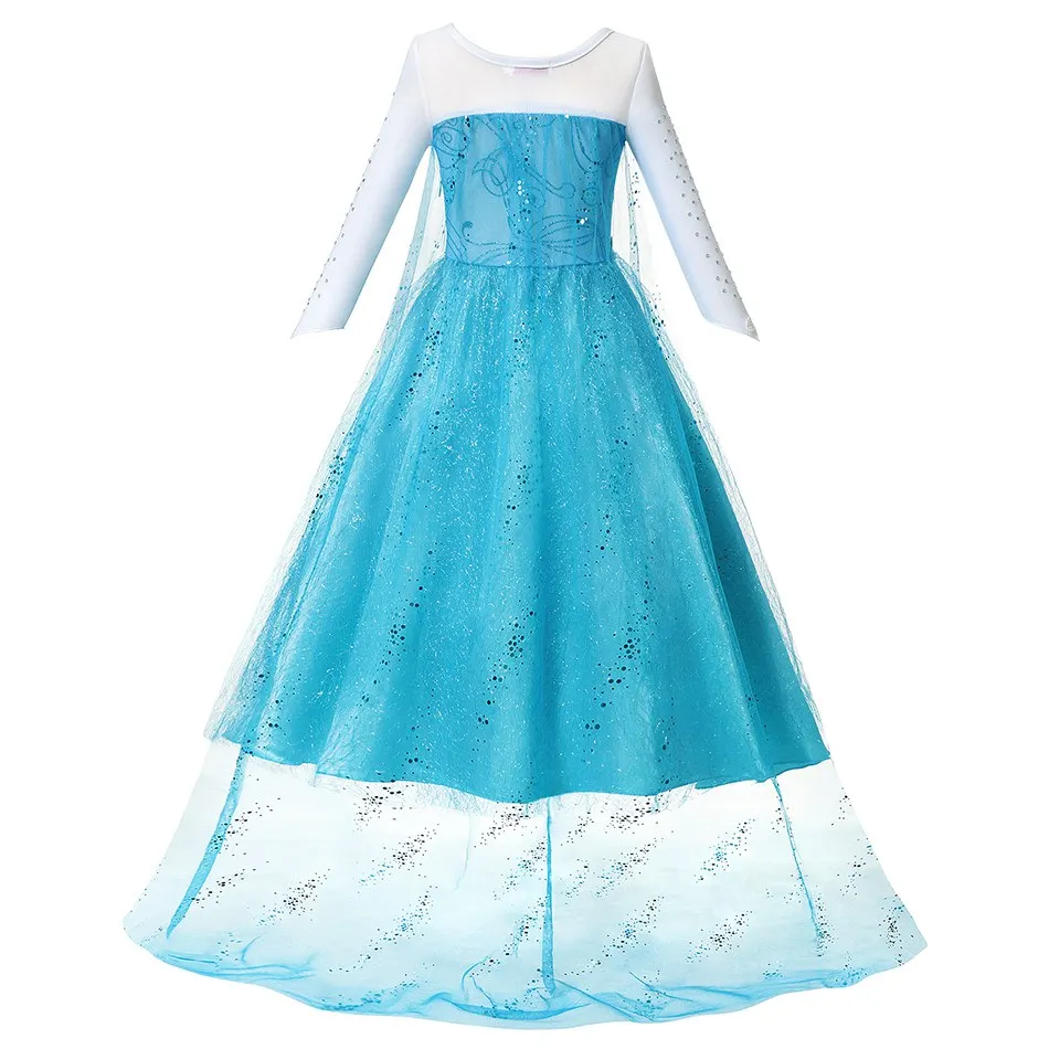Girls Elsa Dress Princess Kids Jeweled Costume with Cloak Snow Queen Elza Children Birthday Halloween Party Fancy Cosplay | Детская