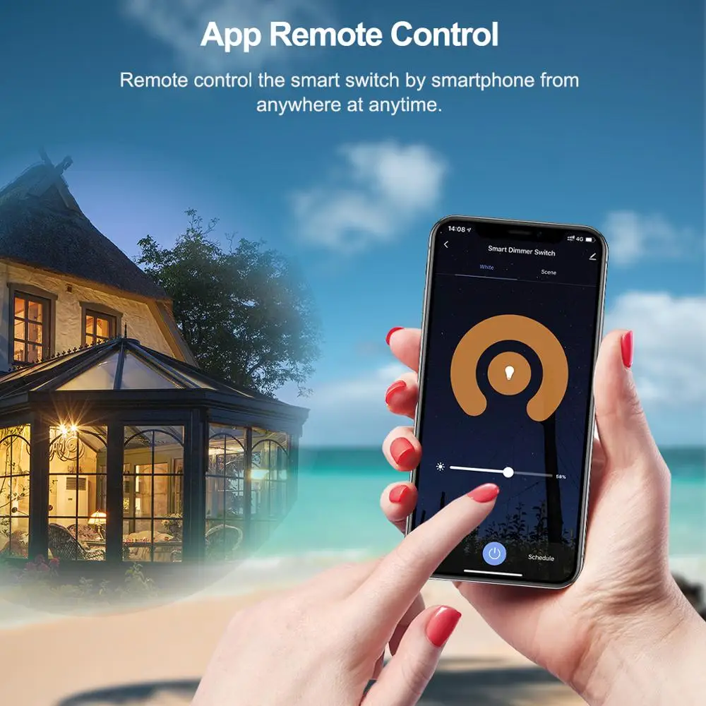 Умный Wi Fi диммер настенный выключатель с нулевым проводом 100 240 В совместим