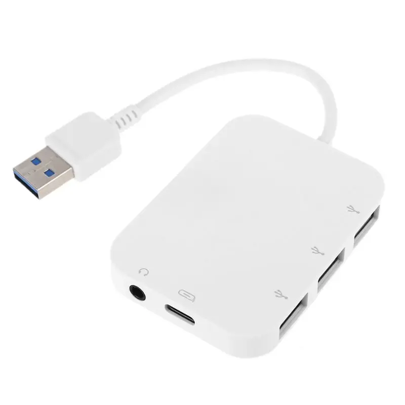

Переходник USB/3x USB 3,0, USB C, для зарядки, аудиовыход 3,5 мм, для ПК, ноутбука