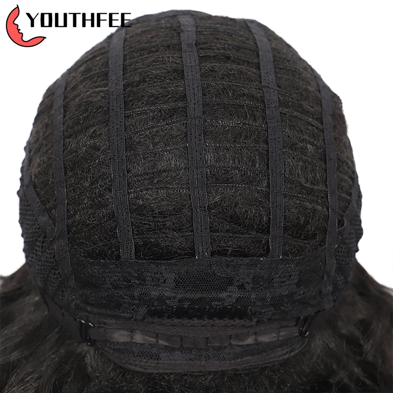 

Youthfee Lace Front Synthetic Wigs With Baby Hair 16"Wave Into Curl Wig For Women Spring Hairstyle Lace Frontal Wigs