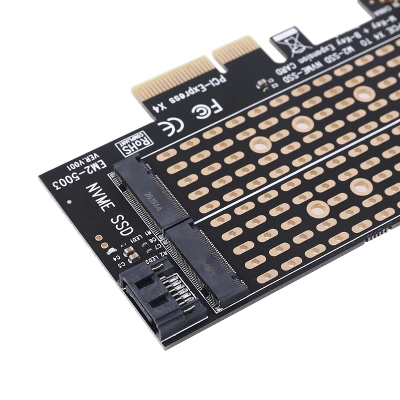 

PCI-E PCI Express 4X to NVME SSD Adapter Converter Card 2280 B+M-key M.2 Card