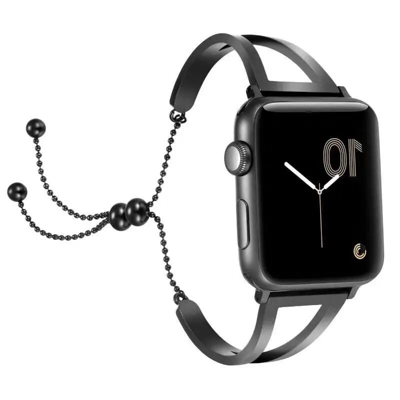 Модный браслет ремешок для наручных часов Apple Watch 38 42 40 44 из нержавеющей стали с