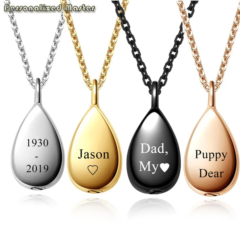 Персонализированные мастер на заказ имя даты из нержавеющей стали слеза урна