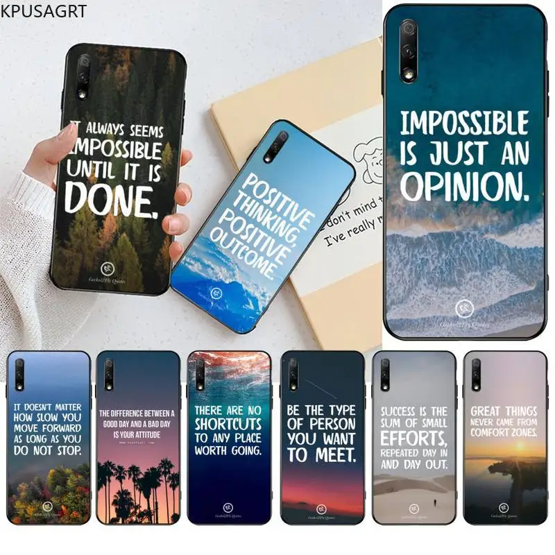 KPUSAGRT мягкий чехол для телефона с надписью и вдохновляющими словами Huawei Honor 30 20 10 9 8
