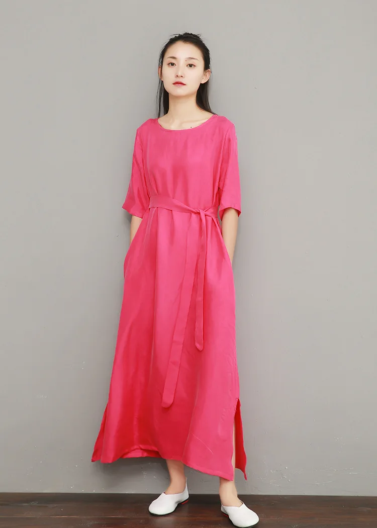 

2020 summer copper ammonia super temperament art loose dress Robe