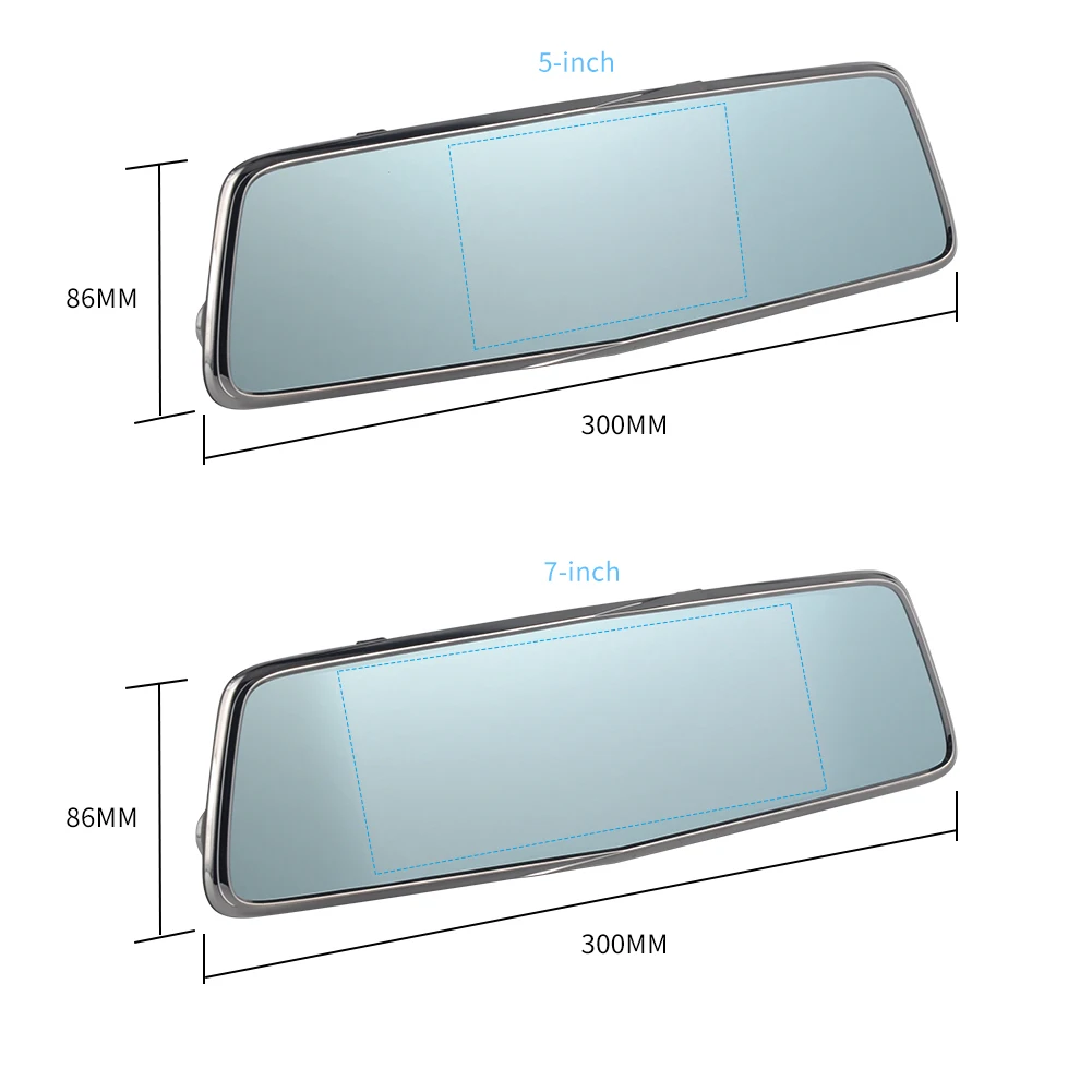 

7inch 5inch Car Dash Camera HD Carcorder Warning Speed Rearview Mirror Video Recorder With Night Vision L901